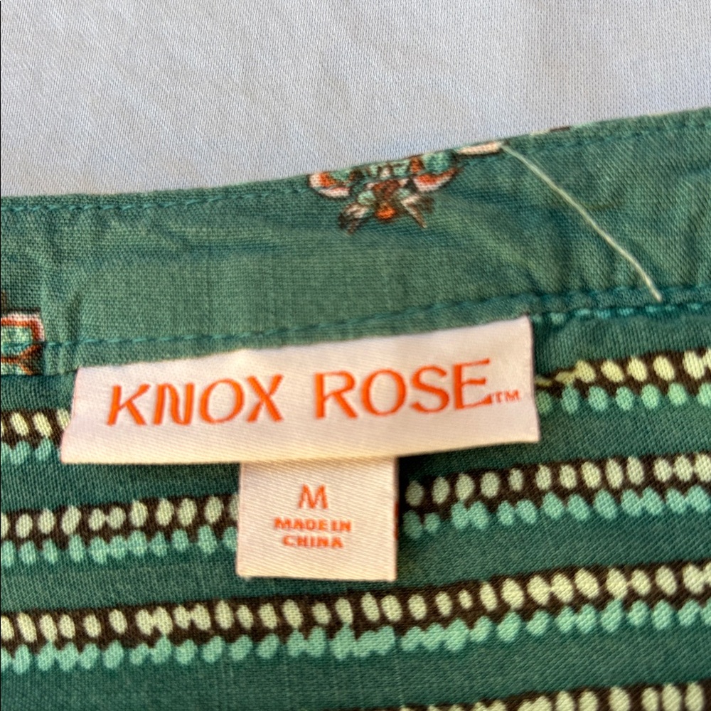 Knox Rose Green Boho Floral Tunic Top - Picture 3 of 7